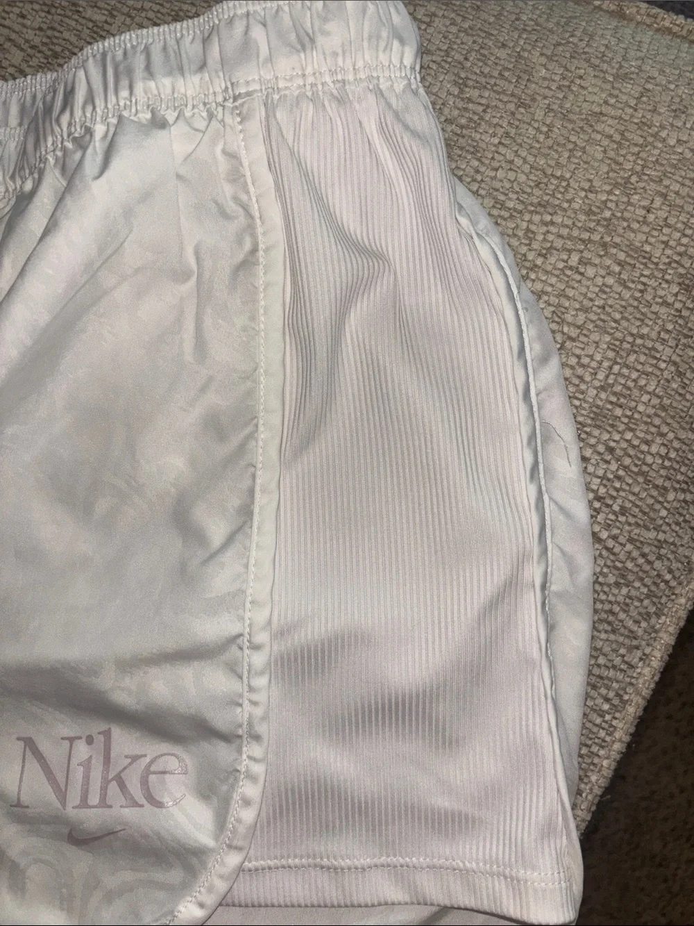 Nike White Running Shorts with Subtle Logo Plus Size